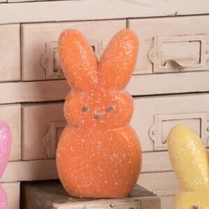 Bethany Lowe Easter Peeps Orange Peep 6” Bunny New Retired